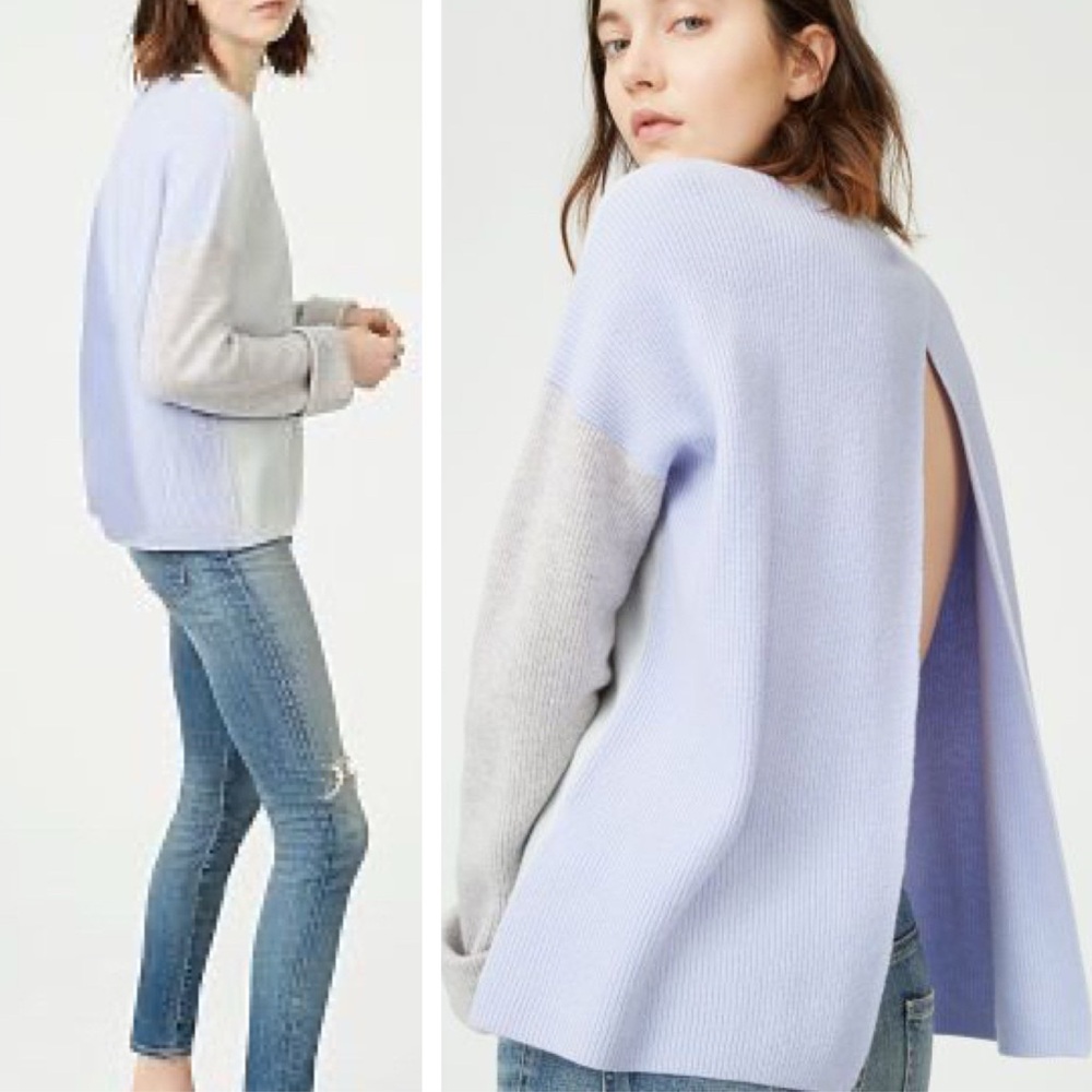 Club Monaco Arya Split-Back Colourblock Cashmere Sweater